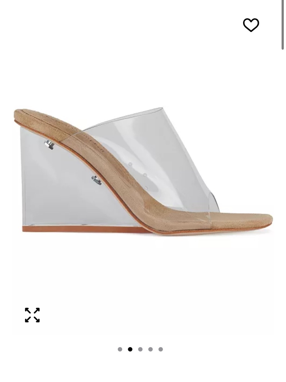 Jeffrey‎ Campbell Clear Sculptural Wedge Slide Sandals with Nude Footbed